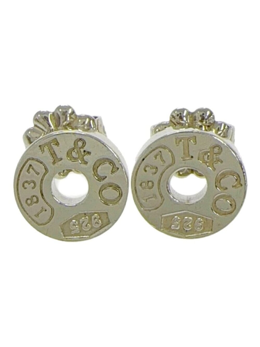 Tiffany & Co Silver 1837 Circle Earrings